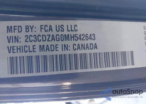 2021 Dodge Challenger Sxt z USA, uszkodzony, nr VIN 2C3CDZAG0MH542643